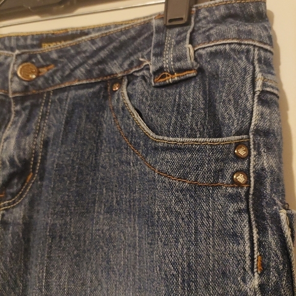 RocaWear Blue Jeans Flare Animal Print Pockets Size 3 Bootcut Coastal Cowgirl - Picture 7 of 11